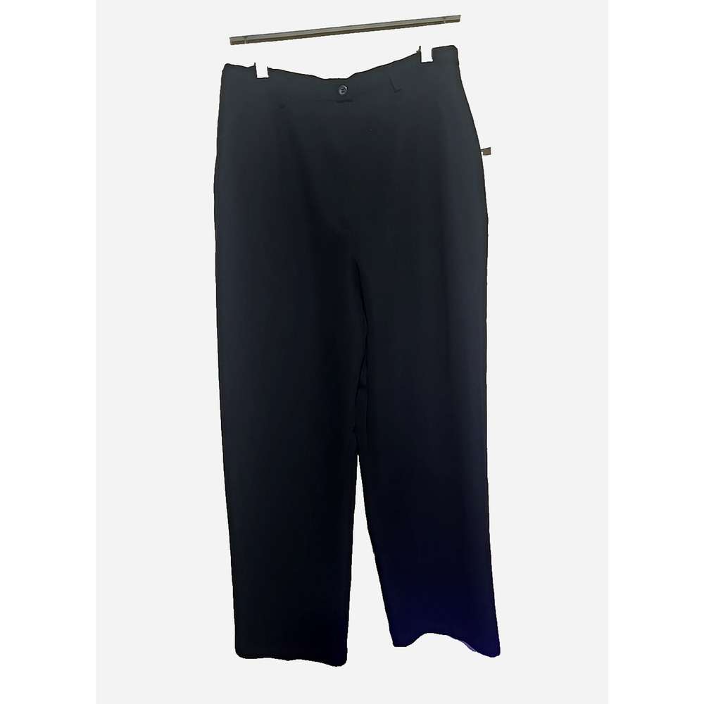 NWT Vtg Villager Black Straight Leg Formal Career Pants Womans Size 12 Short